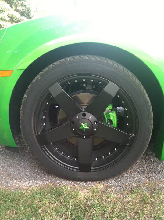 rockstar wheels, painted star green