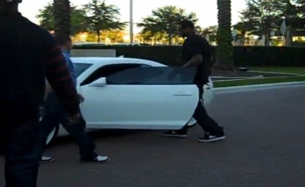 Lebron James spotted in his white Camaro SS