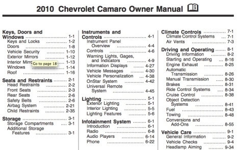 2011 Camaro Ss Owners Manual