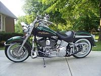 My other baby - 2006 HD Softail Deluxe in Dragonfly green & vivid black.