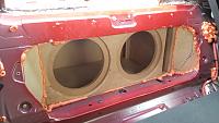 My Sub box. Dual 12" 2.4cu vented. Stealth transformer install in the car no mods to be seen. Still need to clean up the foam sealent.  
 
Sponsered by: Sound Investments Columbus, Ohio.