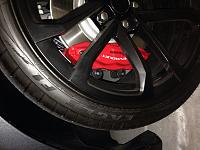 Brembo brakes…looks great in red with the black rims.