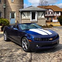 2013 Camaro RS 2LT Convertible Blue with White Rally stripes