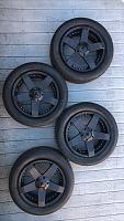 KMC Rockstar Car 18"x8" Wheels KM7758801 with Blacked Out Center Caps, Matte Black, Aluminum Hardware, 42mm offset (full set of 4, Bolt Pattern 5x120, tires available) 
BFGoodrich Radial T/A SPEC...