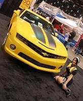 A lot of people mistook me for the owner/model for this Camaro at Autorama :)  He's a prize in a contest by JEGS performance.  Pic by a friend using my camera.