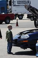 My Grandson Zack, 5 years old, wanted to see the differences under the hoods. Future Camaro Owner probably!