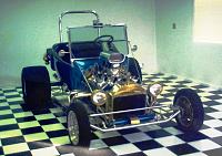 Jim's 23 Model T Ford "T-Bucket".  Built 396 cu in Chevy and Turbo 350, 1950 Pontiac Rear End!