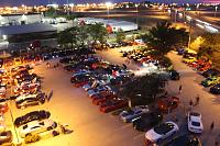 a shot from the hotel window at night