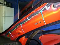 Running the data line through the A-pillar