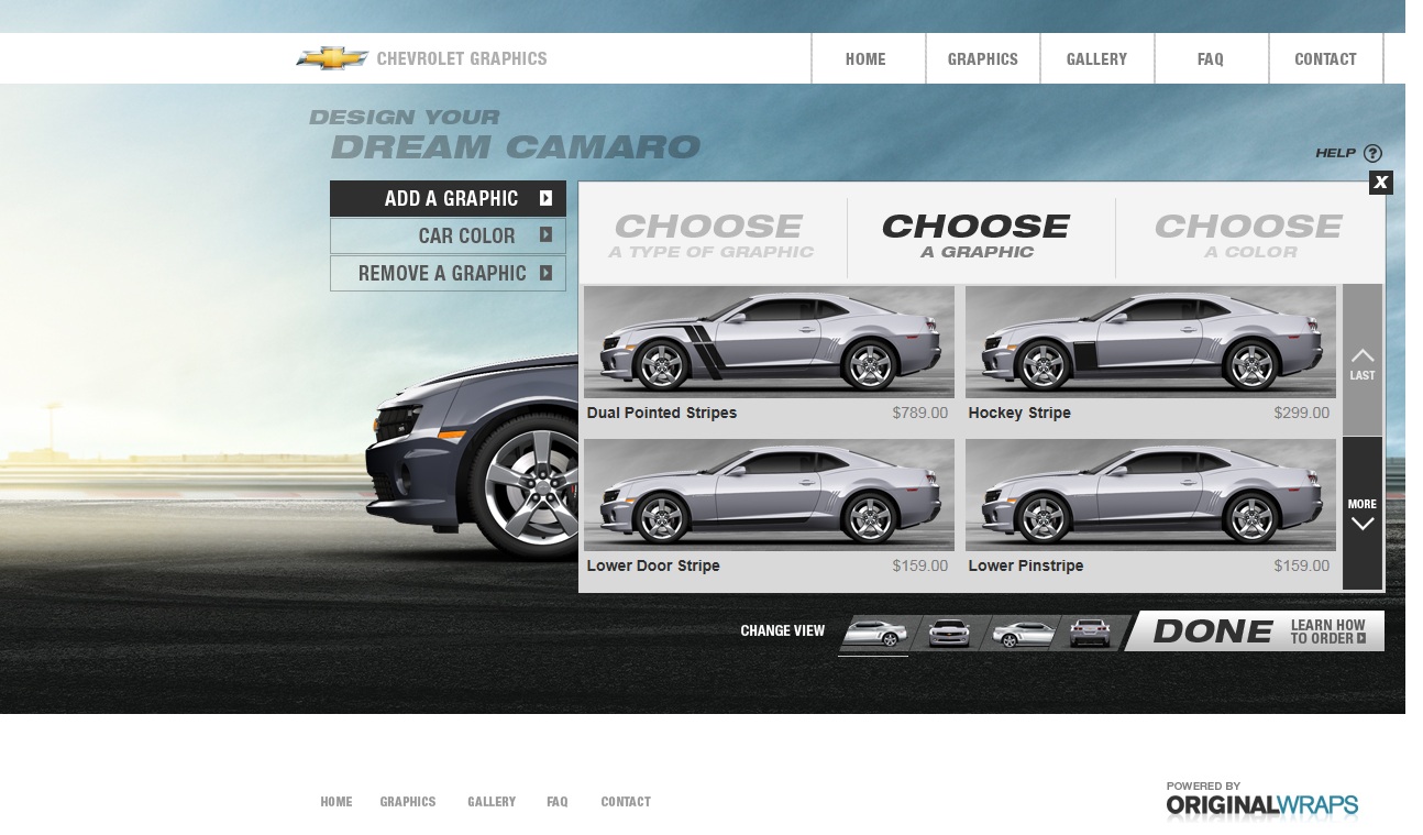 Official Chevrolet build your own racing stripes and graphics site ...