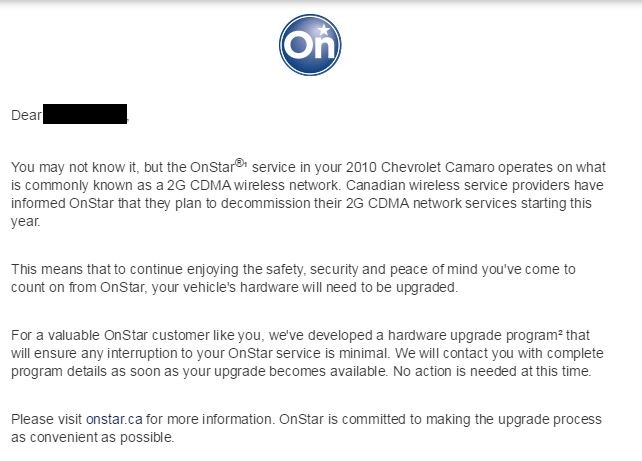 Anyone else get this ? (OnStar Email) - Camaro5 Chevy Camaro Forum / Camaro  ZL1, SS and V6 Forums 