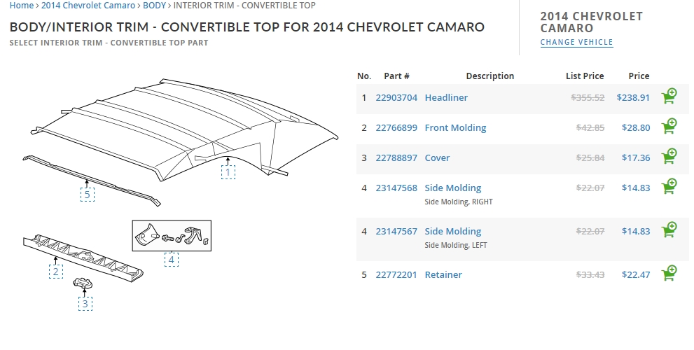 Chevrolet GM OEM 11-15 Camaro Convertible/soft Top-Front Molding 22766899