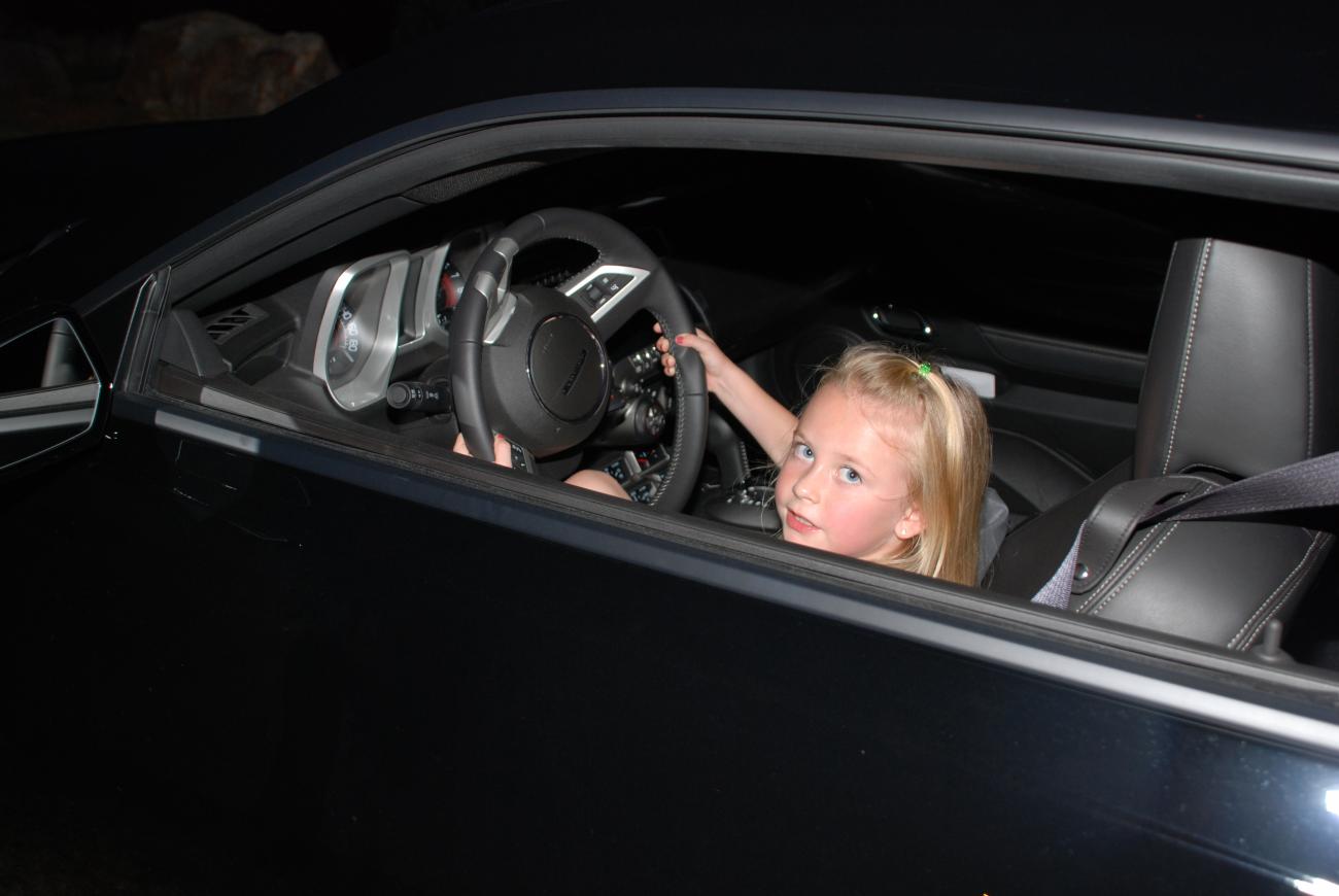 My daughter is ready for her test drive!