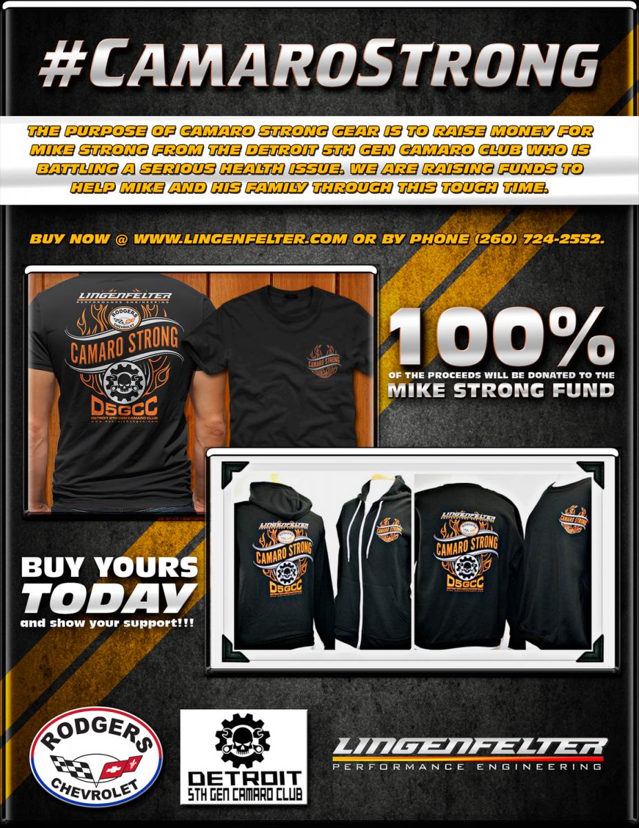 #CamaroStrong Fundraiser - so far we have raised $10,000 for the Mike Strong fund.  More work to do!!